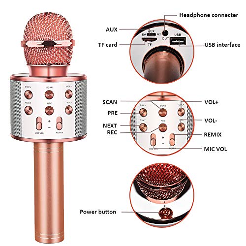 LetsGO toyz Microfono Karaoke, Microfono Niña Juguetes Niños 4-12 Años Juguetes para Niños de 4-12 Años Niñas Interesante Regalos Microfono Inalambrico