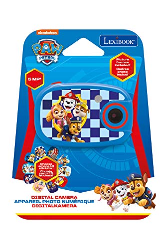 LEXIBOOK, D Paw Patrol, Chase y Marchall, Patrulla Canina-Cámara de Fotos Digital 5MP, Pantalla LCD, con 10 Adhesivos, función vídeo, Color Azul, DJ070PA