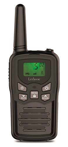 LEXIBOOK exte Par de walkie talkies, Rango transmisión de 8km, Sonido Digital, Juego de comunicación para Interiores y Exteriores, Clip para cinturón, Color Negro & Azul, TW58, Negro, Azul