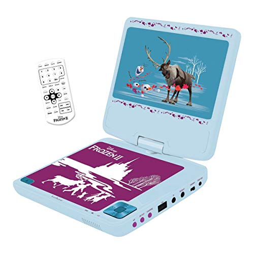 LEXIBOOK Frozen Disney Lector DVD Portátil 7" con Puerto USB Y Mando, Azul (Lexibook DVDP6FZ)