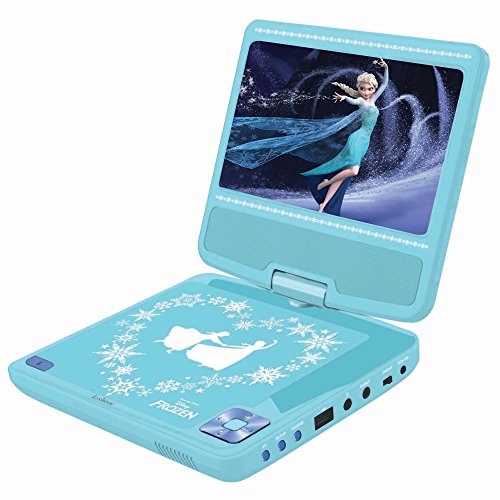 LEXIBOOK Frozen Disney Lector DVD Portátil 7" con Puerto USB Y Mando, Azul (Lexibook DVDP6FZ)