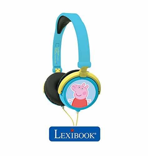 LEXIBOOK HP015PP Peppa Pig-Cascos audio, auriculares estéreo, diadema ajustable y plegable, 20.4 x 16.8 x 7.3 cm