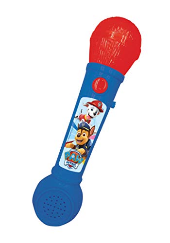 LEXIBOOK Paw Patrol Microfóno niños, Juguete Musical, Altavoz Integrado, Efectos Luminosos, melodías de demostración Incluidas, Azul/Rojo