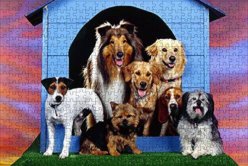 LHJOY Maravilloso Desastre Puzzle 1000 Piezas Collie Basset Hound Jack Russell Terrier Perro Animales Regalo de cumpleaños 75x50cm