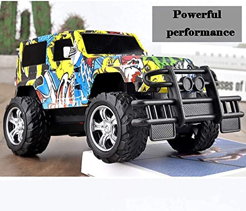 LHLJ Hobby Toys Graffiti Coche de Control Remoto Modelo de vehículo Todoterreno para niños Coche de Control Remoto 2.4GHz Off Road High Speed ​​RC Car Boy Girls Juguete de cumpleaños para niños R