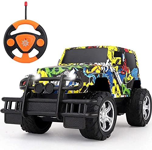 LHLJ Hobby Toys Graffiti Coche de Control Remoto Modelo de vehículo Todoterreno para niños Coche de Control Remoto 2.4GHz Off Road High Speed ​​RC Car Boy Girls Juguete de cumpleaños para niños R