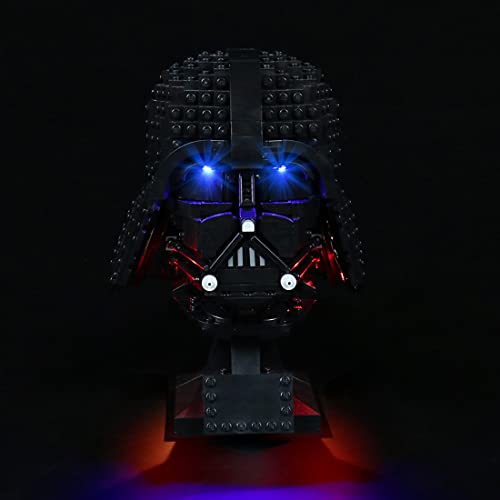 LICI Juego de iluminación LED para casco Lego 75304 Light Show compatible con Lego 75304 Star Wars Darth-Vader (solo juego de luces)