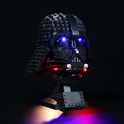 LICI Juego de iluminación LED para casco Lego 75304 Light Show compatible con Lego 75304 Star Wars Darth-Vader (solo juego de luces)