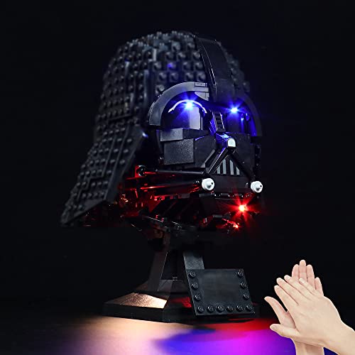 LICI Juego de iluminación LED para casco Lego 75304 Light Show compatible con Lego 75304 Star Wars Darth-Vader (solo juego de luces)