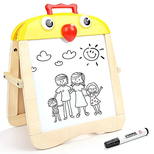 Lihgfw Tablero de Dibujo de Doble Cara Pintada Junta magnético Tablero de Escritura Inicio del bebé pequeña Pizarra Tablero de Dibujo Apto for niños Mayores de 1 año (Color : Natural)