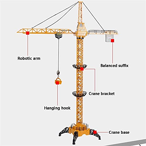 Liiokiy Juguetes Modelo RC Vehículo de construcción de la grúa de la Torre del Control Remoto del Coche RC Juguete para automóvil Control Remoto inalámbrico Torre Crane Sitio de construcción Vehículo