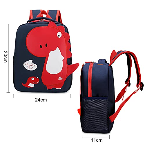 lilibaby Mochila Infantil Dinosaurio Kindergarten,Pequeñas Mochilas Bolsas Escolares de Dibujos Animados Animales para Niñas Primaria Linda Bolso Bebe Guarderia Preescolar para 2-5 años (Azul-S1)