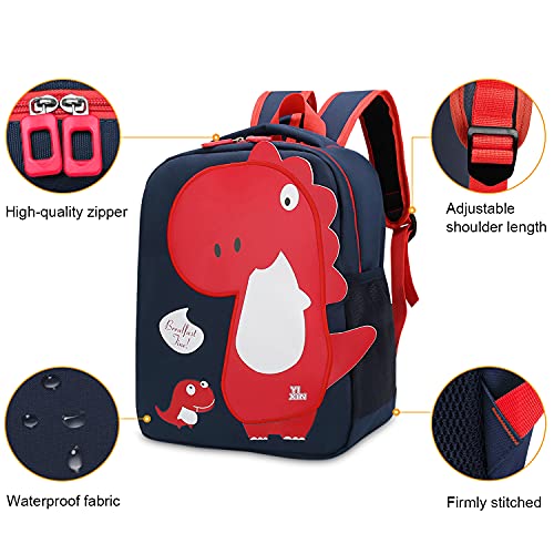 lilibaby Mochila Infantil Dinosaurio Kindergarten,Pequeñas Mochilas Bolsas Escolares de Dibujos Animados Animales para Niñas Primaria Linda Bolso Bebe Guarderia Preescolar para 2-5 años (Azul-S1)