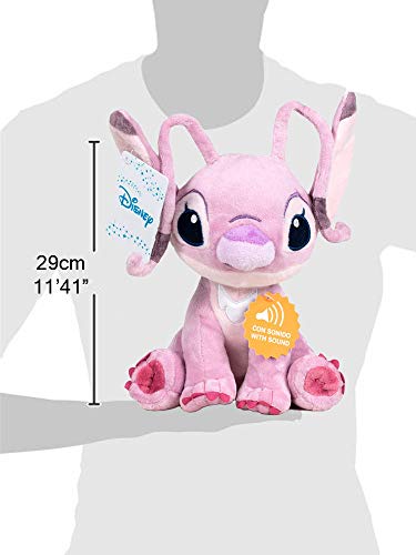 Lilo & Stitch - Pack 2 Peluches 11'41"/29cm Stitch (Azul) y Angel (Rosa) Calidad Super Soft Ambos con Sonido