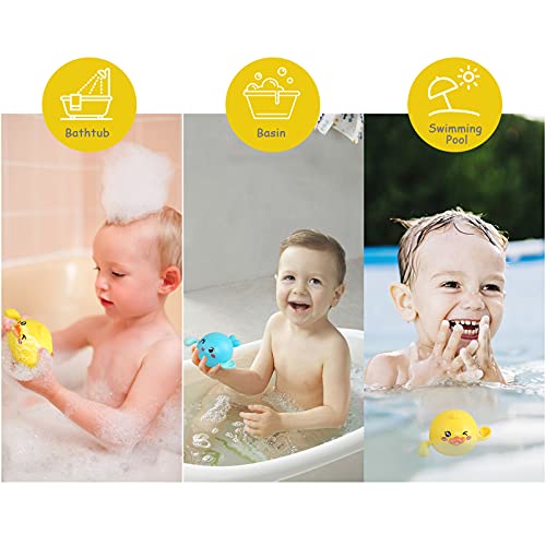 LinStyle Juguetes Bañera, Juguetes Baño Bebe, 3 Pcs Juguetes Niños 1 2 3 4 Años, Juguetes Piscina, Regalos para Bebes Niños