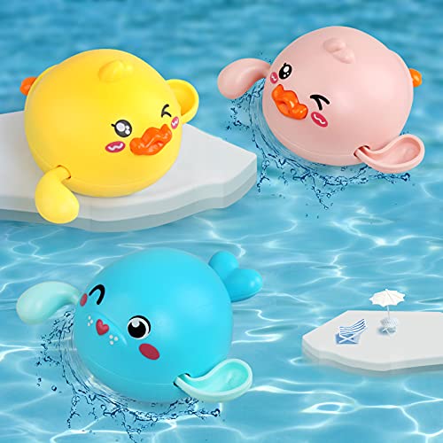 LinStyle Juguetes Bañera, Juguetes Baño Bebe, 3 Pcs Juguetes Niños 1 2 3 4 Años, Juguetes Piscina, Regalos para Bebes Niños