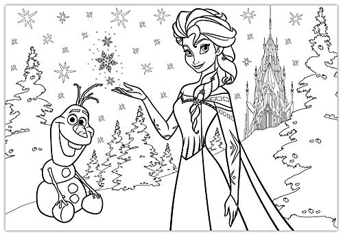 Lisciani Puzzle para niños de 108 piezas 2 en 1, Doble Cara con reverso para colorear - Disney Frozen La Reina de las Nieves 49301