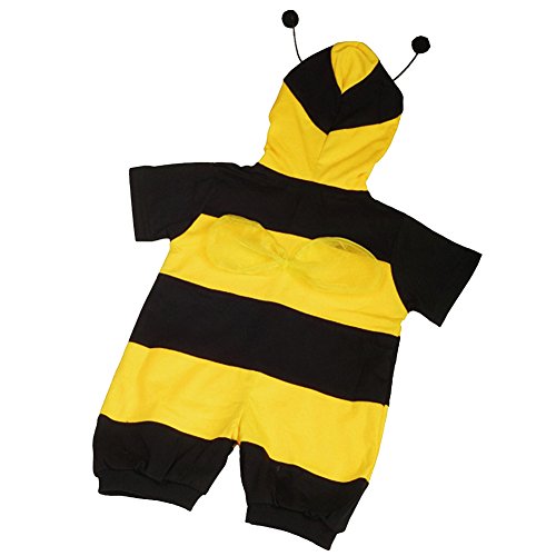 Lito Angels Disfraz de Abeja para Bebé Niñas Body Mono Mamelucos Onesie Vestido de Fiesta Verano Cumpleaños con Capucha Talla 6-12 Meses