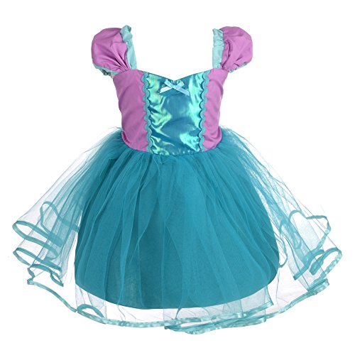 Lito Angels Disfraz de Princesa Ariel Vestido Tul Sirenita para Bebé Niñas Talla 18-24 Meses, Verde