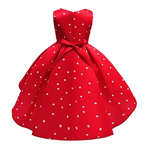 Lito Angels Disfraz Minnie Mouse para Niña, Vestido de Fiesta de Cumpleaños y Navidad Talla 3-4 años, Lunares Rojos