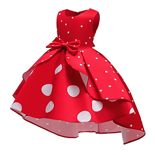 Lito Angels Disfraz Minnie Mouse para Niña, Vestido de Fiesta de Cumpleaños y Navidad Talla 3-4 años, Lunares Rojos