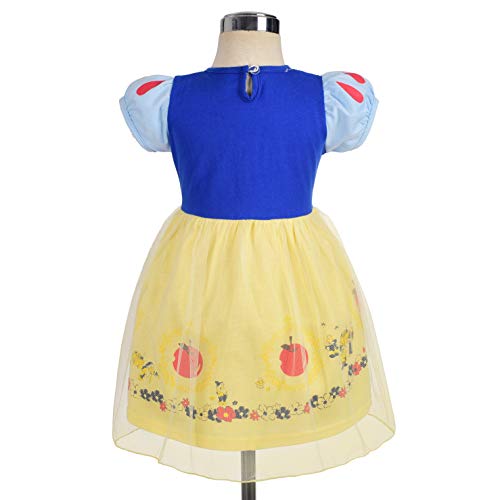 Lito Angels Disfraz Princesa Blancanieves Vestido de Tul de Verano Ropa Casual para Bebe Pequeñas Talla 12-18 meses