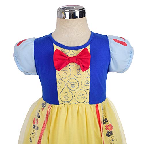 Lito Angels Disfraz Princesa Blancanieves Vestido de Tul de Verano Ropa Casual para Bebe Pequeñas Talla 12-18 meses