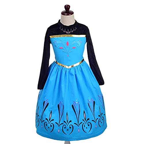 Lito Angels Vestido de Coronación de Princesa Elsa para Niñas Pequeños Disfraz de Reino del Hielo con Capa y Accesorios, Talla 3-4 años