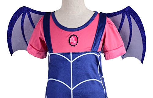 Lito Angels Vestido de Disfraz Vampirina para Niñas, con Alas de Murciélago Aro de Pelo, Talla 3-4 años, B