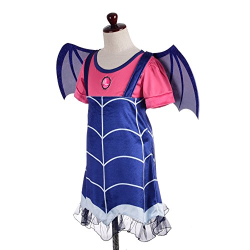 Lito Angels Vestido de Disfraz Vampirina para Niñas, con Alas de Murciélago Aro de Pelo, Talla 3-4 años, B