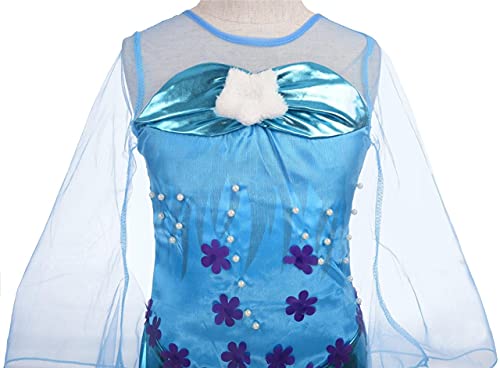 Lito Angels Vestido Disfraz Princesa Sirena con Accesorios para Niñas Talla 5 años, Azul