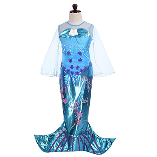 Lito Angels Vestido Disfraz Princesa Sirena con Accesorios para Niñas Talla 5 años, Azul