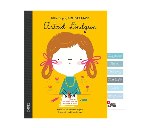 Little People, Big Dreams: Astrid Lindgren (edición alemana) + pegatinas de diario (biografías para niños)