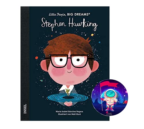 Little People, Big Dreams: Stephen Hawking (edición alemana) + pegatinas de astronautas (biografías para niños)