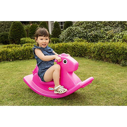 Little Tikes Caballo Mecedor, Juego Activo para Niños Pequeños, Asas de Fácil Agarre y Silla Estable para Mayor Seguridad, Fabricación Duradera, Magenta