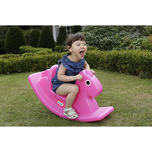 Little Tikes Caballo Mecedor, Juego Activo para Niños Pequeños, Asas de Fácil Agarre y Silla Estable para Mayor Seguridad, Fabricación Duradera, Magenta