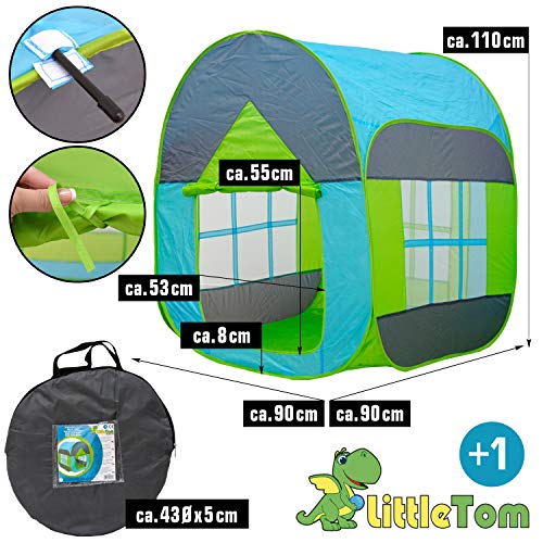 LittleTom Tienda de campaña Juguete para niños 90x90x110cm Piscina de Bolas Azul