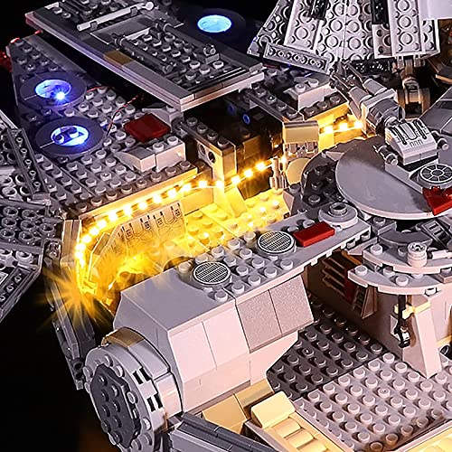 LMTIC Kit de iluminación LED para bloques de construcción (Halcón Milenio), juego de luces compatible con Lego 75257 (no incluye los juegos de Lego)