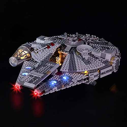 LMTIC Kit de iluminación LED para bloques de construcción (Halcón Milenio), juego de luces compatible con Lego 75257 (no incluye los juegos de Lego)