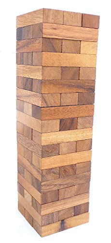 Logica Juegos Art. Condo - Torre con Piezas de Madera Extraíbles - Piezas de Madera de Teca con su Caja de Madera - Juego de Mesa (Grande)