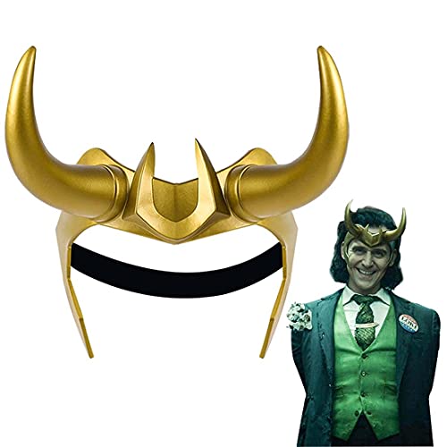 Loki Casco Horns Cosplay, 2021 TV Loki Series Película Thor Ragnarok Loki Corona Máscara Cosplay Halloween Accesorios