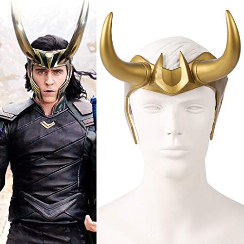 Loki Casco Horns Cosplay, 2021 TV Loki Series Película Thor Ragnarok Loki Corona Máscara Cosplay Halloween Accesorios