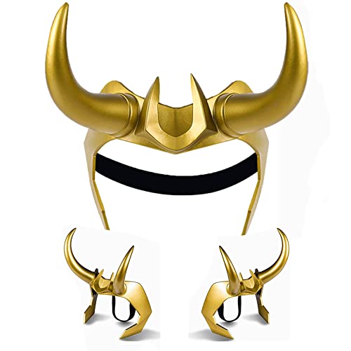 Loki Crown Horns Casco Cosplay: Máscara de Halloween Rey Thor Ragnarok Realista Masquerade Película Niño Adulto Oro Fiesta Prop