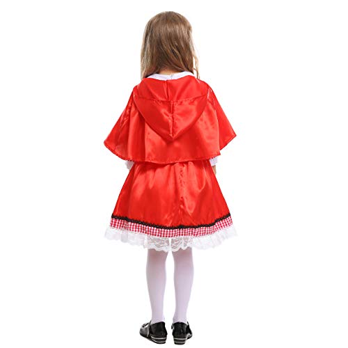 LOLANTA Disfraz de Caperucita Roja para niñas Disfraz de Cosplay de Halloween para niñas (5-6 años)