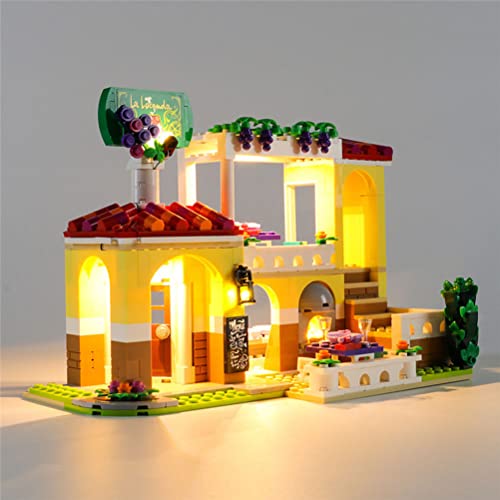 LOO LA Conjunto de luz LED Compatible con Lego Friends Heartlake City Restaurant, Kit de luz LED Compatible con Lego 41379 Bloques de construcción Modelo (no Incluido el Modelo)