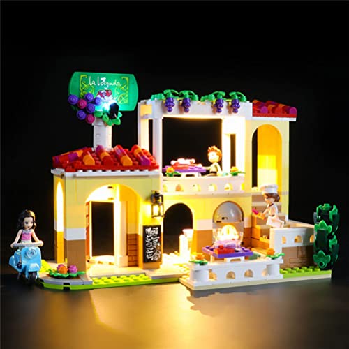 LOO LA Conjunto de luz LED Compatible con Lego Friends Heartlake City Restaurant, Kit de luz LED Compatible con Lego 41379 Bloques de construcción Modelo (no Incluido el Modelo)