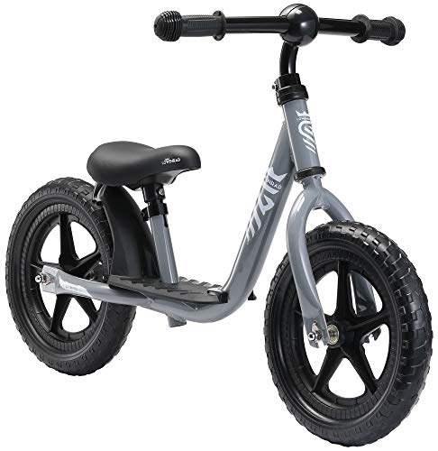 LÖWENRAD Bicicleta sin Pedales para niños y niñas a Partir de 3 - 4 año, Bici 12" Ligero (3KG) con sillín y manubrio Regulable, Gris