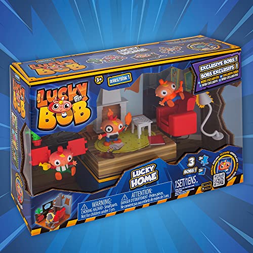 LUCKY BOB Mini Playset, 1 Mini Playset con múltiples interacciones y 3 figuras exclusivas de Lucky Bob y 3 cartas, Juguete y regalo para niños 3 años - Modelo Sorpresa 84520IM