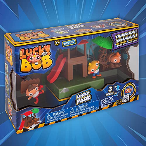 LUCKY BOB Mini Playset, 1 Mini Playset con múltiples interacciones y 3 figuras exclusivas de Lucky Bob y 3 cartas, Juguete y regalo para niños 3 años - Modelo Sorpresa 84520IM