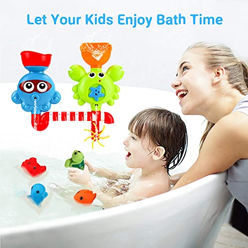 Luclay Juego de Juguetes de Baño de Bebé, Juguete de Baño de Ducha Para 1,2,3,4,5 Años Niño niña regalo juguetes conjunto, Juguetes de Bañera de la Serie Marine Animal para Niños Pequeños de 12 Meses